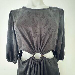 Aqua Silky Black Cut-Out Dress - small